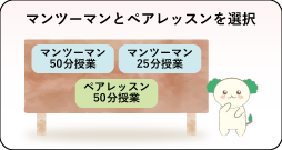 マンツーマン、ペアレッスンを選択